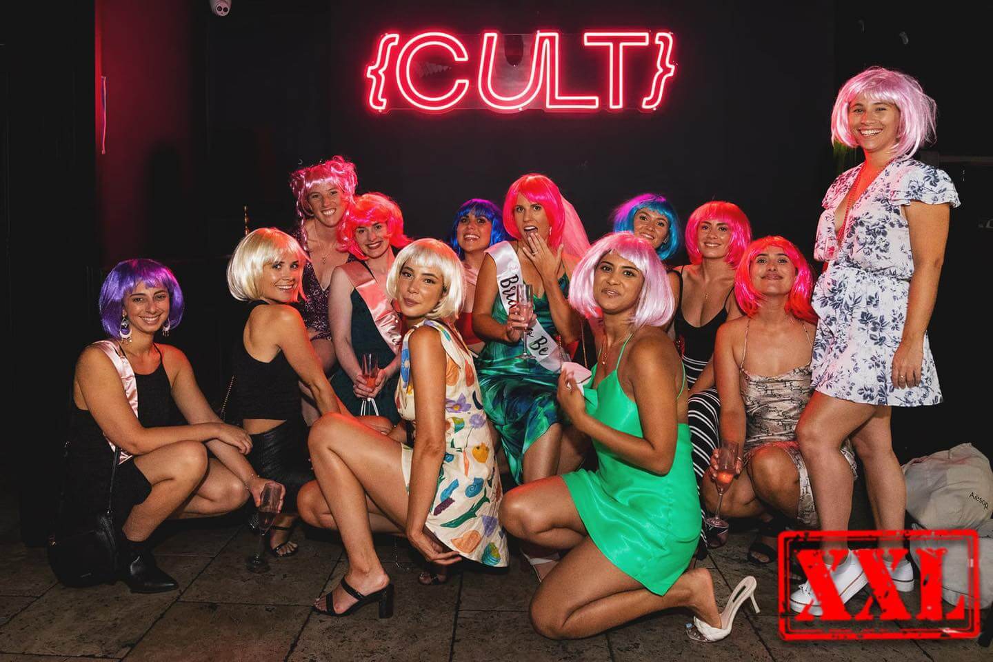 Hen with her bride tribe at XXL club in Sydney
